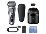 Afeitadora - Braun Series 9 PRO+ Afeitadora Eléctrica 9667CC, Pro SensoAdapt, Centro de limpieza SmartCare, 60 min autonomía, Plata