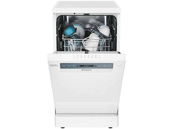 Lavavajillas  - Candy Rapido' CF0C7SB0FW,  10 servicios, 8 programas, 45 cm,  Motor Inverter, Wi-Fi, Blanco