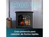 Chimenea eléctrica - Cecotec ReadyWarm 2000 Flames, 2000 W, 2 niveles, Termostato ajustable, Control de llamas, Black