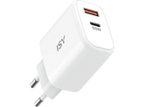 Cargador de pared - ISY IWC-4065-1, 65 W, Carga rápida, tecnología GaN, Blanco
