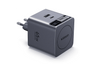 Cargador de pared - Ugreen GaN Carga Rápida con cable USB-C Retráctil, Universal, 65W, 1x USB-C, 1x USB-A, Plata