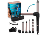 Rizador - Cecotec SurfCare MultiWaves, 5 cabezales, 140 a 200 ºC, Estuche, Guante térmico, Pinzas, Negro