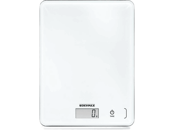 Balanza de cocina - Soehnle Page Compact 300, 5Kg, LCD, Sistema Sensor Touch, Blanco
