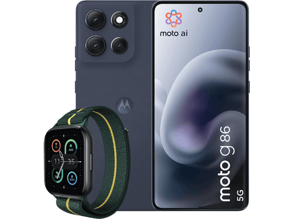 motorola G86, PANTONE Spellbound, 256GB, 8 GB RAM, 6.67", Super HD, MediaTek Dimensity 7300, 5000 mAh + Reloj Watch Fit