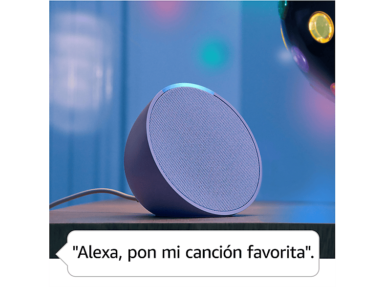 Altavoz inteligente - Amazon Echo Pop, Bluetooth con Alexa de sonido potente y compacto, Lavanda