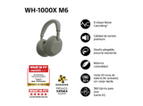 Auriculares inalámbricos - Sony WH-1000XM6, Cancelación ruido, 30h Autonomía, Hi-Res, Carga Rápida, Cómodo, Plegable, iOS/Android, Verde oliva