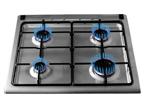 Cocina a gas - KOENIC KFC 2421-4, 4 Zonas, Horno, Gas Butano, Libre instalación, Plata