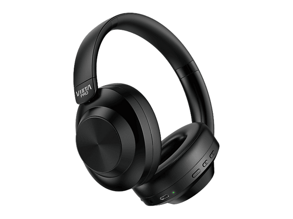 Auriculares inalámbricos - Vieta Pro Way 5, Circumaurales, Cancelación activa de ruido ANC, Bluetooth, Plegable, Negro