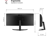 Monitor - LG UltraWide™ 34WR50QK, 34 WQHD, 100 Hz, 5 ms, VA Curvo, 2x HDMI, HDR10, Negro