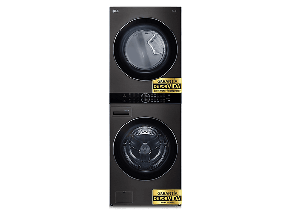 Lavadora secadora - LG WT1716BBF, Torre de lavado 17/16 kg, TurboWash™, Smart Pairing™, Inox grafito