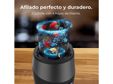 Batidora de vaso - Cecotec Power Titanium 900 ProGo, 900W, 2 vasos portátiles de 570 ml, 4 cuchillas de titanio, Asa de silicona, Pica hielo, Negro