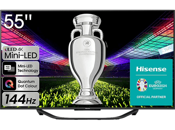 TV Mini LED 55'' - Hisense 55U7KQ Smart TV UHD 4K, Quantum Dot Colour, Modo Juego 144Hz, Full Array Local Dimming, Hi-View, Dolby Vision IQ & Atmos