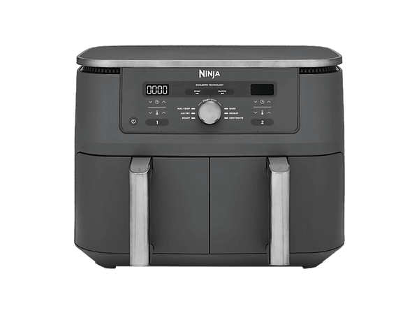 Freidora de aire - Ninja DZ400EU, 9.5L(4.75L por cajón), 2 Zonas de Cocción Independientes, 2470 W, 240 °C, 6 Programas, Gris metalizado