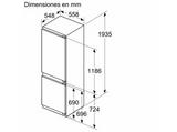 Frigorífico combi integrable - Siemens KI96NVFD0,Serie IQ300, No Frost, 193.5 cm, 290 l, Gran capacidad, Auto Airflow,  Inox