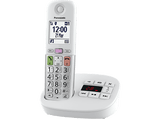Teléfono - Panasonic KX-TGU430, Pantalla Retroiluminada, Linterna, Volumen Amplificado, Bloqueo de Llamadas, Contestador, Blanco y Plata