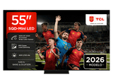 TV SQD-Mini LED 55 - TCL 55C7L, UHD 4K, TSR AiPQ, Smart TV, DVB-T2 (H.265), HDR 2700 nits, Dolby Vision y Atmos, Negro