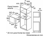 Microondas integrable - Balay 3CP5002N3, 1 kW, 5 niveles, 20 l, Cristal Negro