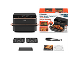 Freidora de aire - Cosori Dual Blaze Twinfry, 10 l, 2800 W, Doble cesta, Hasta 240 °C, Gris