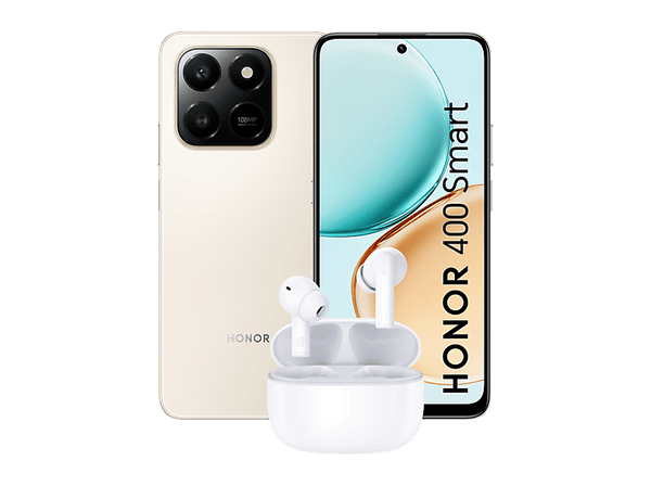 Móvil - Honor 400 Smart, Desert Gold, 256GB, 8GB RAM, 6.77" TFT - LCD, Qualcomm® Snapdragon® 685 (6nm), 6500mAh, Incluye Earbuds