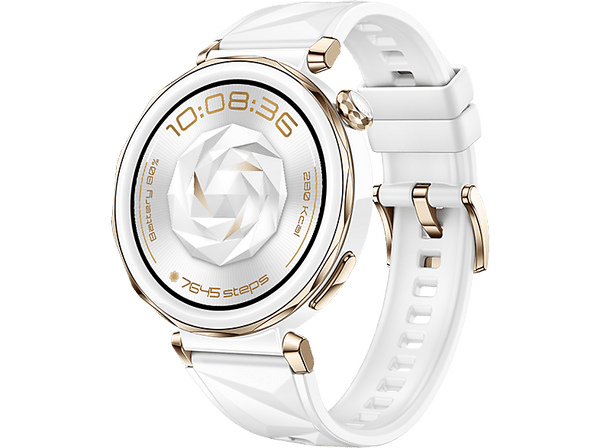 Smartwatch - Huawei Watch GT5 Pro 42mm, Llamadas Bluetooth, Respuesta con Teclado, Mapas Campos Golf, 7 días batería, Correa Fluoroelastómero Blanco