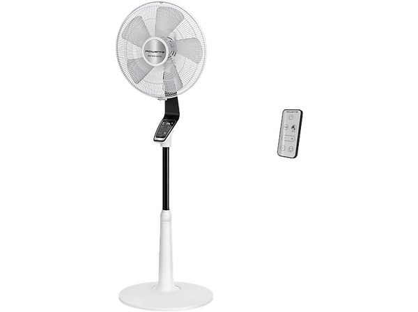 Ventilador de pie - Rowenta Turbo Silence Extreme VU5690F0, 34 W, 1.4 m, 70 m³/min, 14 velocidades, Control remoto, Temporizador,  Blanco