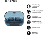 Auriculares True Wireless - Sony WFC710NL, Cancelación de ruido (Noise cancelling), Estuche carga rápida (40h), Inalámbricos, ANC, Bluetooth, Azul