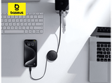 Cable USB-C - Baseus Free2Pull, Retráctil, Tipo C a Tipo C, Cable de 100 cm, Universal, 60W, Negro Cluster