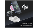 Adaptador - CellularLine, Mag Trio 3in1 Wireless Qi2.2, Estación de carga 25 W, Universal, Blanco
