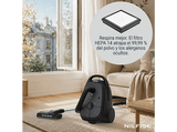 Aspirador con bolsa - Nilfisk Bright Home Plus, 750 W, 3.7 l, Filtración HEPA 14, Negro