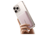 Powerbank - Baseus PicoGo AM41 Ultra-fina, 5000 mAh, 20W, Carga magnética, Con cable Tipo C 60W, Carga Pass-Through, Carga rápida, Rosa Nebula