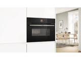 Horno compacto con microondas - Bosch CMG7241B1, Serie 8, Multifunción, Hidrolítica, 45 l, Home Connect, Función AirFry, 60 cm, Negro