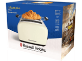 Tostadora - Russell Hobbs Colours Plus, 1600 W, 2 Ranuras Extra Largas, 6 Niveles de Tostado, Cream