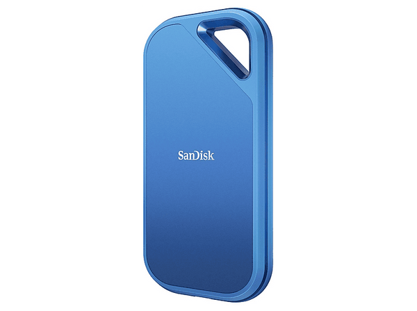 Disco duro SSD externo 2 TB - Sandisk Creator Pro Portable SSD, Hasta 2000/MBs de lectura, IP65, USB-C, Azul