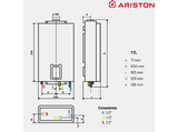 Calentador a gas - Ariston NEXT EVO X SFT11  GLP BLU EU Funciona con gas butano/ propano, Estanco, 11 l/min, Blanco 