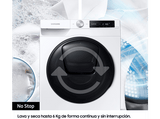 Lavadora secadora - Samsung WD90T654DBE/S3, 9 kg lavado, 6 kg secado, EcoBubble™, 1400 rpm, 24 programas, Blanco