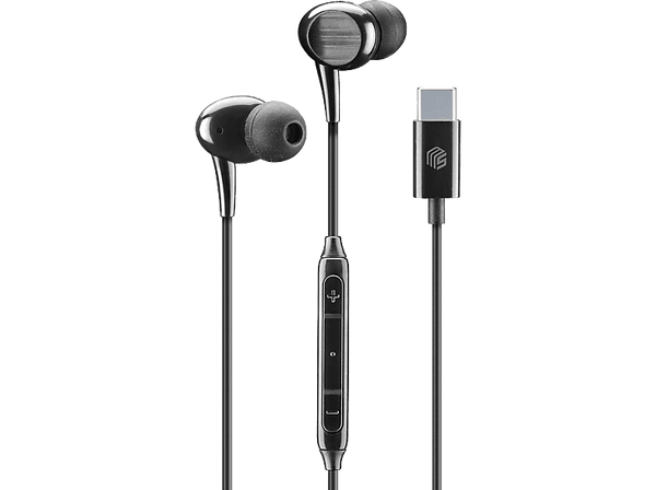 Auriculares - Music Sound Arms, Control remoto, Micrófono integrado, USB-C, Negro