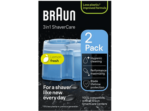 Accesorio afeitadora - Braun cartuchos de limpieza ShaverCare 3 en 1 para SmartCare Center, 2 unidades