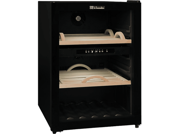 Cava para quesos - La Sommelière CAF52, 90 W, 2 Estantes, Sistema antivibración, Filtros carbón activo, Negro