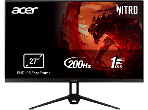 Monitor gaming - Acer Nitro KG273X1BMIPX, 27" Full-HD, 200 Hz, 1 ms, IPS, FreeSync Premium, Altavoces integrados, Negro