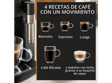 Cafetera superautomática - Krups Intensity EA50K9, 4 bebidas, Espumador de leche manual, Granos de cafe, 15 bares, 1.7l, 2 Tazas, Compacta, negro