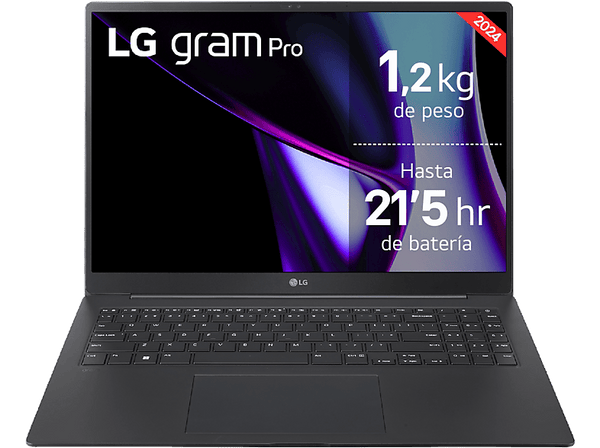 Portátil - LG 16Z90SP-K.AD88B, 16" OLED 4K, Intel® Core™ Evo™ Ultra 7-155H, 32 GB RAM, 1 TB SSD, Arc™ GPU, W11H, Negro Obsidiana