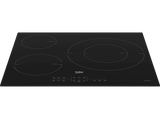 Placa inducción - Beko HII63205MT, 3 zonas, Zona grande 32 cm, Stop&Go, 60 cm, Negro