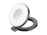 Aro de luz + soporte - CellularLine MAGNETIC RING LIGHT,  Luz magnética con soporte MagSafe, 3 tonos de luz e intensidad, Plegable, Negro