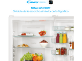 Frigorífico combi - Candy Fresco CCE3T620FW, 378 l, Total No Frost, 200cm, Iluminación LED, Blanco
