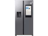 Frigorífico americano - Samsung Family Hub Bespoke AI RS90F66BETEF, Twin Cooling, 178.4 cm, 614 l, Dispensador agua y hielo, Balda botellero, Inox