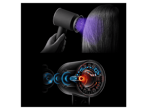 Secador - Dyson Supersonic Nural™, 5 Accesorios inteligentes, 4 Niveles temp precisos, Red Velvet/Gold