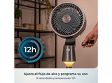Ventilador de pie - Cecotec EnergySilence 1500 Cyclone Chantal, Circulador de aire, 50 W, Oscilación, Temporizador 12 h, Luz LED, Gris