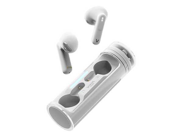 Auriculares True Wireless - Vieta Pro Rolling, Autonomía 19 h, Micrófono, USB-C, Bluetooth, Blanco