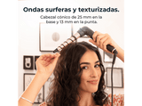 Rizador - Cecotec Surfcare MultiWaves Elite, 5 cabezales, Temperatura regulable, Codo de 90º, Guante térmico y estuche, Negro