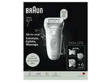 Depiladora - Braun Silk·épil 7 7-081 SkinSpa, Tecnología MicroGrip, Luz SmartLight, Wet&Dry, Piel suave duradera, Todo en uno, Plata